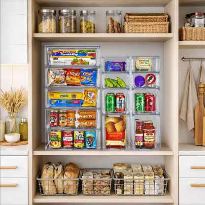 Stackable Clear Storage Drawers Organizer