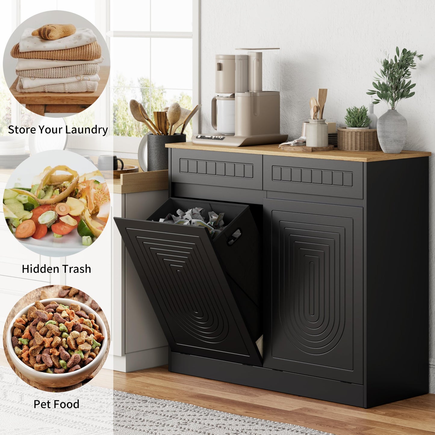 Double Tilt Out Laundry Hamper Cabinet